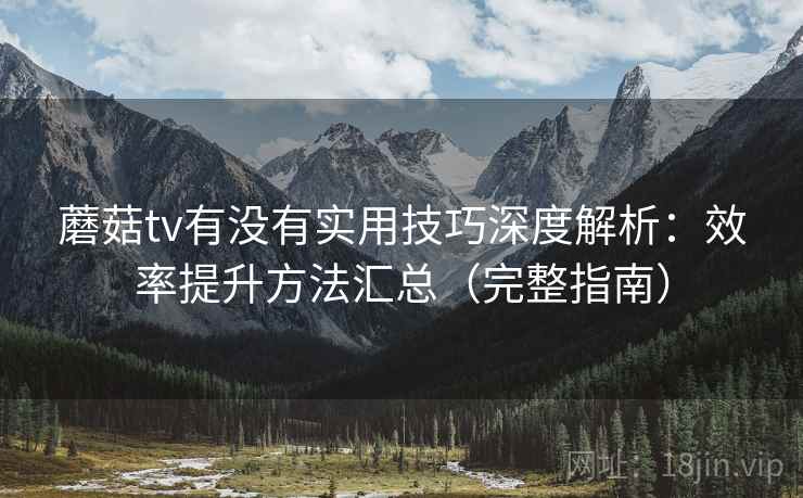 蘑菇tv有没有实用技巧深度解析：效率提升方法汇总（完整指南）