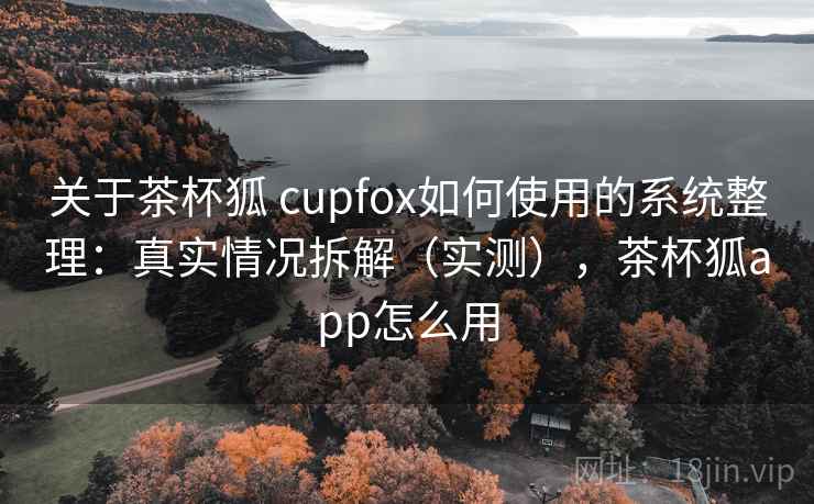 关于茶杯狐 cupfox如何使用的系统整理：真实情况拆解（实测），茶杯狐app怎么用