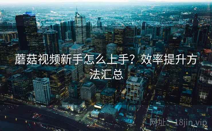 蘑菇视频新手怎么上手？效率提升方法汇总